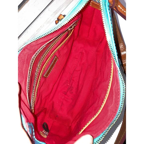 DOONEY & BOURKE BLUE/ TEAL MEDIUM PATTON LEATHER HOBO BAG - Picture 12 of 14